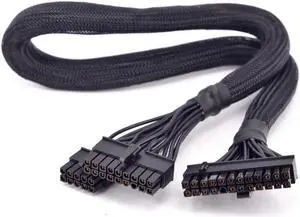 Aomoproing 24Pin ATX Power Supply Cable 18+10Pin to 20+4 Pin Sleeved for Seasonic Snow Silent 750W 1050W PSU Modular
