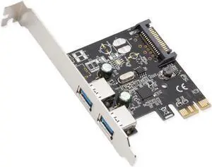 Aomoproing Syba USB 3.0 PCI-E x1 Adapter Card, 2 External USB 3.0 Type A Ports, Requires SATA Power, Renesas Chipset - SD-PEX20160