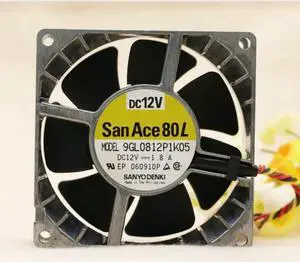 Aomoproing 1pcs 9GL0812P1K05 8038 80mm 80 * 80 * 38MM high temperature fan metal cooling fan 12V 1.8A