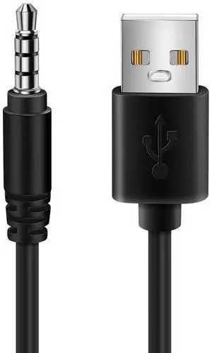 Aomoproing For 3.5mm Plug AUX Audio Jack to USB 2.0 Male Charger Cable Adapter Cord for Car