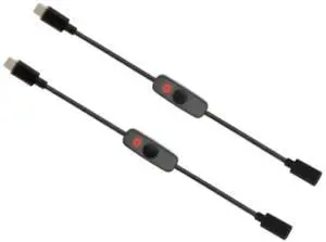 Aomoproing For Power USB Type C with Indicator Light Male to Female USB-C Extension Cable for 4B 2 Pcs