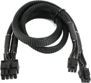 Aomoproing Dual Mini 6 Pin to 8 Pin PCI Express Video Card Power Adapter Braided Sleeved Cable for Mac Pro Tower/Power Mac G5 15-inches(2Pack)