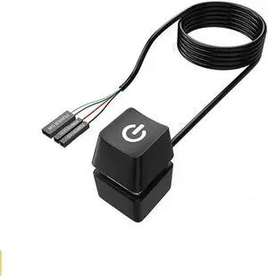 Aomoproing FOR LED Light Computer Desktop Switch PC Motherboard External Start Power Button Extension Cable for Home Office 1.65M Black