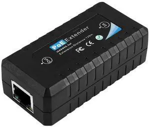 Aomoproing For 1 Port POE Extender 10/100Mbps with IEEE 802.3Af Standard Input Output for IP Transmission Distance 120 Meters