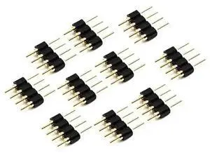 Aomoproing For 50Pcs 4 Pin Rgb Led Strip Male Plug Adapter Connector for 3528 5050 Strip Light