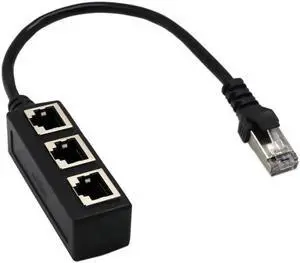 Aomoproing RJ45 Splitter Ethernet Network RJ45 1 Male to 3 Female Connector Adapter Networking Extension Cable Adapter Network Plug