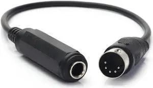 Aomoproing 6.35mm Female 1/4" TRS to DIN 5 Pin MIDI Cable Adapter for Speaker, Amplifier, Mixer to MIDI Keyboard, Synthesizer and Guitar