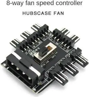 Aomoproing Fan Hub 1 To 8 3Pin Pwm Sata Molex Splitter PC Mining Cable 12V Power Suppply Cooler Cooling Speed Controller 4PIN/SATA Adapter
