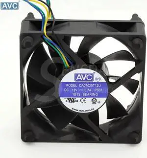Aomoproing For AVC DA07020T12U 7CM 70mm cpu case cooling fans 7020 DC 12V pwm tempreture cooler