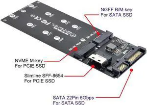 Aomoproing SFF-8654 to U2 Kit NGFF M-Key to Slimline SAS NVME PCIe SSD SATA Adapter