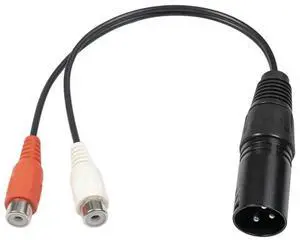 Aomoproing For XLR To RCA Y Splitter Cable 3 Pin XLR Male To 2RCA Female Amplifier Mixing Plug AV Cable XLR To Dual RCA Cable 20Cm
