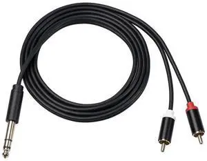 Aomoproing For 6.35 mm to 2RCA Cable, RCA Cable 6.35mm Male to 2 RCA Male Stereo Audio Adapter Y Splitter RCA Cable -3 Meter