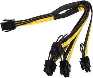 Aomoproing FOR Pcie GPU 6Pin 1 To 4 Way 6+2Pin Female To Male Extension Cable PCI-E Graphics Card 6Pin To 8Pin Power Supply Port