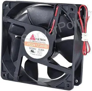 Aomoproing For Y.S.TECH FD241238HB 24V 0.36A 120 * 120 * 38mm Two Wires Server Square Cooling Fan