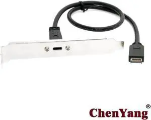 Aomoproing USB-C Type-C Female to USB 3.1 Front Panel Header Extension Cable 40cm with Panel Mount Screw