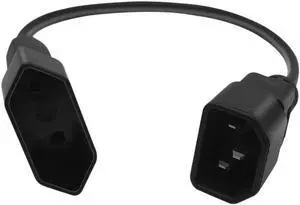 Aomoproing FOR Power Adapter Cord IEC 320 C14 Male Plug to European CEE 7/16 2Pin Female Power Cable for UPS PDU