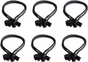 Aomoproing FOR PWM Fan Splitter Adapter Cable Sleeved Braided Y Splitter Computer 4 Pin Fan Extension Power Cable 1 To 3 Converter