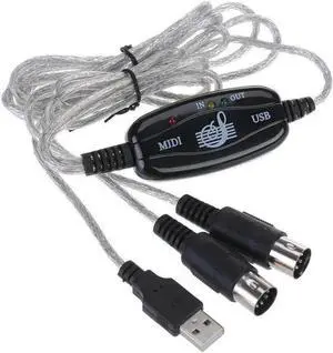 Aomoproing FOR USB MIDI Cable Converter TO PC Music Keyboard Adapter USB TO Keyboard PC MIDI Interface Adapter Cable