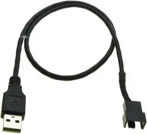 Aomoproing USB to 4Pin 3Pin Female PC Fan Cooling Converter Cable USB2.0 to 3 Pin Male Connector PC external 5V fan Power supply Cable