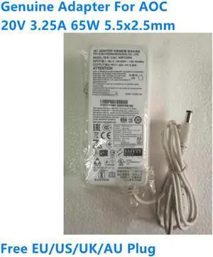 Aomoproing ADPC2065 20V 3.25V 65W AC Adapter For AOC Monitor AG322FCX U2879VF 280LM00004 315LM00019 E2272PWUT/BS Power Charger