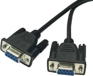 Aomoproing DB9 Male to 2 Female Serial Rs232 Splitter Cable Rs232 Male to 2 Female 2 in One Cable for Cash Register Displays - Black