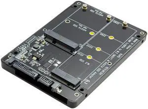 Aomoproing 2 in 1 Combo M.2 NGFF B-Key & MSATA SSD to SATA 3.0 Adapter Converter Case Enclosure Support SATA Reversion 3.2