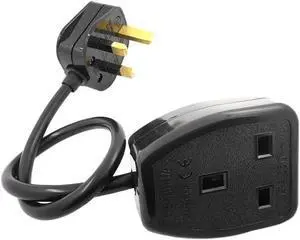 Aomoproing FOR UK 3 Prong Extension Power Cord,IEC UK Male Plug to Female Outlet Socket HongKong Power Cable Extented(UK Plug,0.3M)