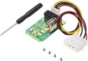 Aomoproing Mini PCIe to PCI Extender 4x 8x 16x Slot Riser Card Adapter Converter with 4 PIN Power Cable For Production Test