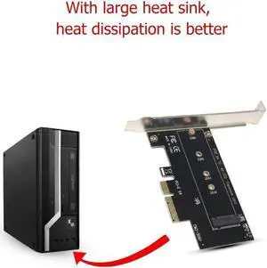 Aomoproing M key M.2 NVMe SSD to PCIe PCI Express 3.0x4 Adapter Card 2230 2242 2260 2280 Size M.2 SSD Riser Card Support PCI-E X4 X8 X16