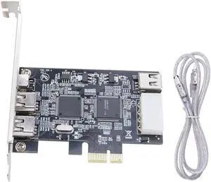 Aomoproing FOR PCI-E 1X IEEE 1394A 4 Port(3+1) Firewire Card Adapter 1394 A Pcie With 6 Pin To 4 Pin IEEE 1394 Cable For Desktop