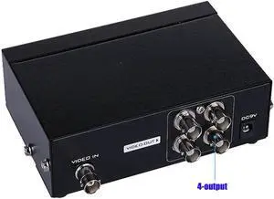Aomoproing  4-port BNC Video Splitter Converter CCTV DVR Composite Video BNC Box(Not SDI Splitter Box)