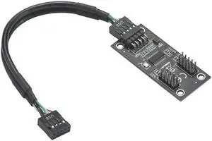 Aomoproing FOR USB Hub USB Splitter USB2.0 9Pin to Dual 9Pin Hub Adapter Riser Motherboard USB 9Pin Connector 1 to 2 Extension Cable