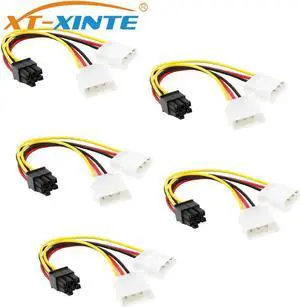 Aomoproing  18cm ATX IDE for Molex Power Dual 4 To 6-Pin PCI Express PCIe Y Molex IDE Power Cable Adapter Connector for video card (5pc)