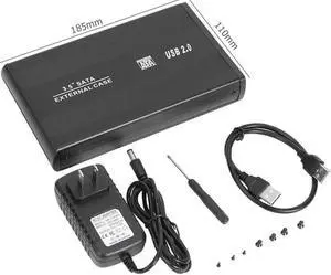 Aomoproing 3.5 inch USB 3.0 To SATA Port Portable 5-Gbps External SSD Hard Drive Enclosure Compatible Operating System For Windows 98/SE(black B)