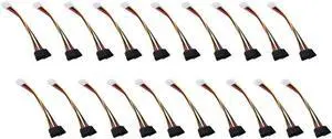 Aomoproing FOR 20 Pcs MOLEX IDE 4PIN MALE TO ATA SATA 15PIN POWER CABLE 1 To 2 Aomoproing FOR 20 Pcs MOLEX IDE 4PIN MALE TO ATA SATA 15PIN POWER CABLE 1 To 2