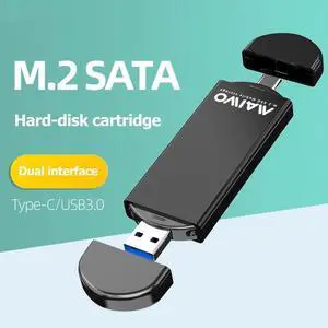 Aomoproing USB/Type-C 2 in 1 Hdd Solid State Case M.2 SATA Hard Drive Box B Key/B&M Key SSD Adapter for 2230/2242/2260/2280 SSD