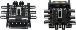 Aomoproing FOR 1 To 8 Pin Fan Hub Sata Pwm Molex Splitter Pc Mining Cable 12V 4-Pin/Sata Adapter Two-Piece Suit For Sata And 4Pin