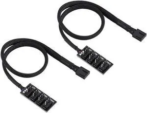 Aomoproing FOR 2 Pack PWM Splitter,4-Pin Computer CPU/Case PWM Fan Hub,15 Inch 4-Pin Power Cable,For 12V Desktop Computer Cooler Case