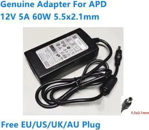Aomoproing AC Adapter Charger For APD 12V 5A 60W 5.5x2.1mm DA-60N12 DA-60M12 LED Monitor Power Supply Aomoproing AC Adapter Charger For APD 12V 5A 60W 5.5x2.1mm DA-60N12 DA-60M12 LED Monitor Power Supply