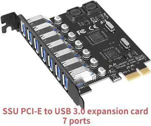 Aomoproing 7Port USB 3.0 PCIe Expansion Card PCI Express PCIe USB Hub Adapter SSU U3V04S 7-port USB3.0 Controller