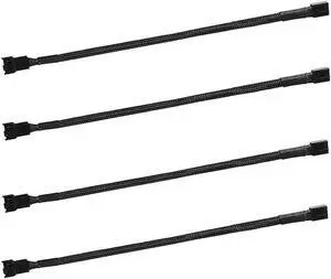 Aomoproing FOR 4PCS 4 Pin PWM Fan Extension Power Cable Connector Case Male to Female Extending Cables for 4 Pin/3Pin Fan