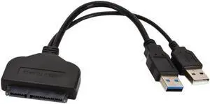 Aomoproing USB 3.0 To SATA 22 Pin Adapter for 2.5 Inch HDD SSD USB 3.0 To SATA External Power Hard Disk Drive Converter Cable