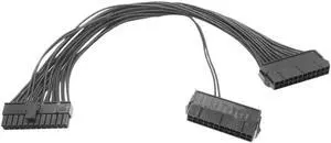 Aomoproing FOR Dual PSU Power Supply 24 Pin 18AWG Extension Cable For ATX Motherboard 24 Pin To 24(20+4) Pin 12 Inch 30Cm