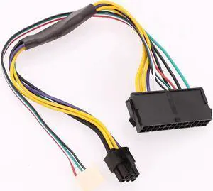 Aomoproing ATX 24pin To Motherboard 2-ports 6pin Adapter PSU Power Supply Cable Cord for HP Z220 Z230 SFF Mainboard Server Workstation 30cm