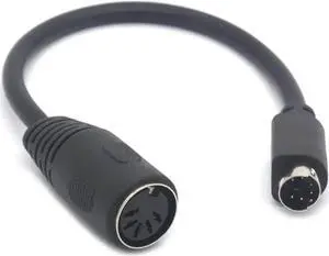 Aomoproing FOR PS/2 to AT Keyboard Cable Adapter 6 Pin Mini Din Male to 5 Pin MIDI Female Keyboard Adaptor