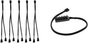 Aomoproing 5Pcs 4 Pin Extension Cable PWM Fan Splitter Cable Splitter CPU Fan with ?Host Case PC Cooler Fan Power Cabl