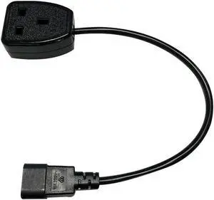 Aomoproing FOR IEC320 C14 to UK BS1363A Outlet Socket,IEC C14 Male Plug to UK 3Pin Female Socket Power Adapter Cable for PDU UPS(0.3M)