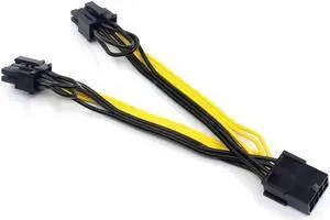 Aomoproing FOR CPU 8Pin To 2-Port Pcie 8Pin Dual PCI-E 6+2Pin Y Splitter Miner GPU Graphics Card Power Supply Cable Cord 18AWG 20CM