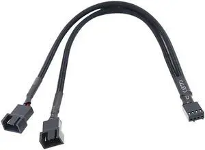 Aomoproing  4 Pin Y Splitter Cable 4 Pin PWM Female to 3/4 Pin Motherboard CPU Fan PC Case Fan Extension Adapter Cable Fan Cooling Accessory