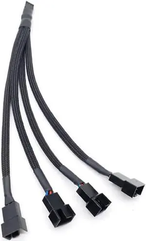 Aomoproing Fan Splitter 4pin Adapter Cable 1 to 4 Computer CPU Fan Splitter PC Fan Extension Power Cable